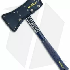 Estwing Black Eagle Tomahawk W/ Blue Rubberized Handle 3 Estwing Black Eagle Tomahawk W/ Blue Rubberized Handle -American Made Knives Sales Store estwing hatchet black eagle tomoahawk axe blue grip e6 ta sheath