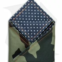 Hanks By Hank (HBH) Hanks By Hank 10" X 10" Handkerchief - Green Camo/Polka Dot