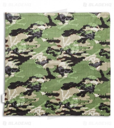 Hanks By Hank (HBH) Hanks By Hank 10" X 10" Handkerchief - Green Camo & Jolly Roger 2 Hanks By Hank (HBH) Hanks By Hank 10" X 10" Handkerchief - Green Camo & Jolly Roger - Image 2