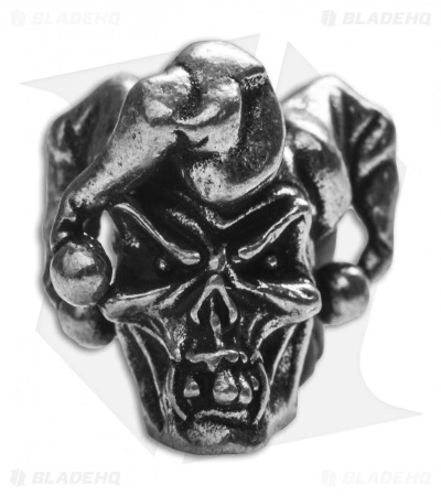 Schmuckatelli Jester Skull Lanyard Bead (Pewter) 1 Schmuckatelli Jester Skull Lanyard Bead (Pewter)