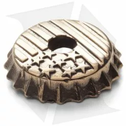Lion ARMory Beer Cap USA Tag Key Chain Bead Brass