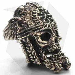 Lion ARMory Norseman Skull Bead Brass