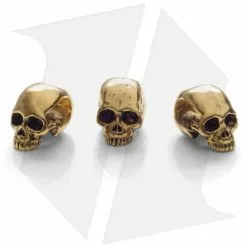 Lion ARMory Small Skull Head Beads Brass (Set Of 3)