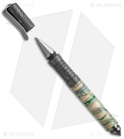 Matthew Martin Tactical 500 Series Pen (Green Mammoth Tooth/Damascus) 2 Matthew Martin Tactical 500 Series Pen (Green Mammoth Tooth/Damascus) - Image 2