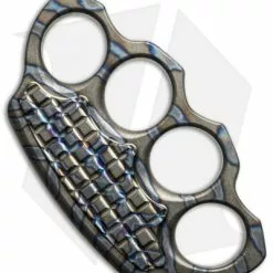 Microtech Marfione Heat Anodized Titanium 4-Hole Knuckle Paperweight W/ Case