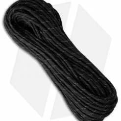 Marble's Black Parachute Reflective White 550 Paracord Nylon Braided 7-Strand Core (100')