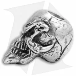 Schmuckatelli Grins Skull Lanyard Bead (Pewter) -American Made Knives Sales Store schmuckatelli grins pewter bead bhq 12423 jr side
