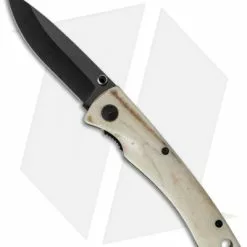 Stone River Gear Stone River Ceramic Liner Lock Knife White Stag Horn (2.75" Black) SRG2WSB