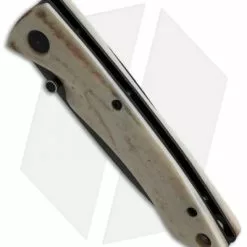 Stone River Gear Stone River Ceramic Liner Lock Knife White Stag Horn (2.75" Black) SRG2WSB -American Made Knives Sales Store stone river ceramics srg2wsb cm side