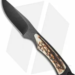 Stone River Gear Stone River Ceramic Caping Fixed Blade Knife Stag Horn (3" Black) SRG65SCB